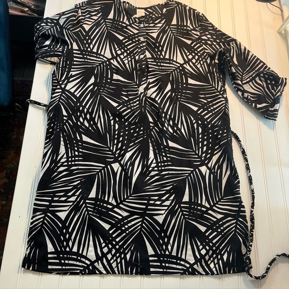 Merona Women's Black White Lightweight Dress Or Swimsuit Coverup Size Large - Picture 10 of 10